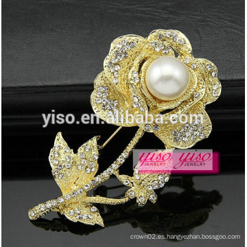 Hermosa flor safty pin broche